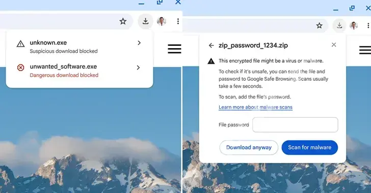 chrome poate scana arhivele parolate