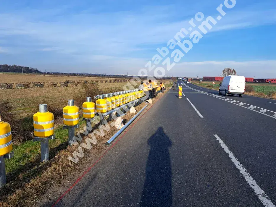 parapete cu rulouri montate pe o noua sectiune a dn2 pentru siguranta rutiera