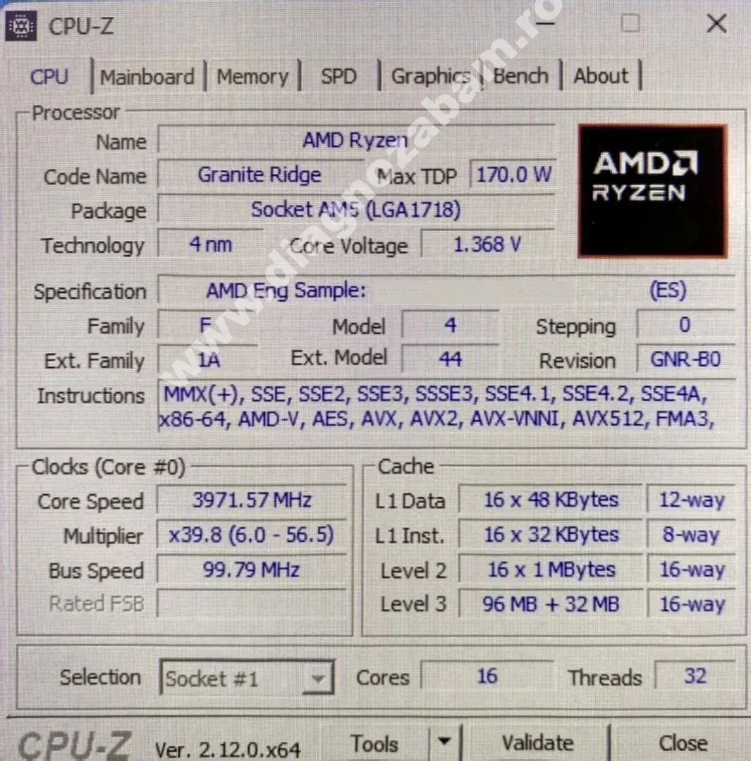 amd ryzen 9 9950x3d mostra engineering sample confirmata cu specificatii impresionante mfrh original