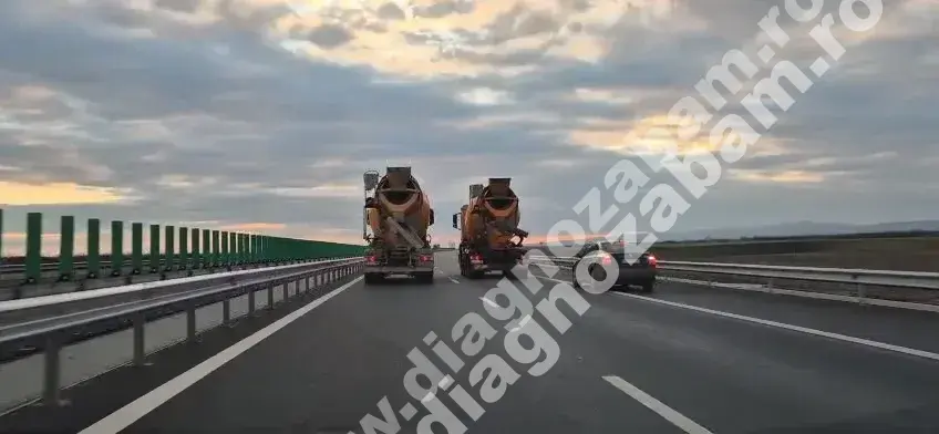 cursa nebuna cu betoniere pe autostrada moldovei a7 sofer sanctionat drastic de politie
