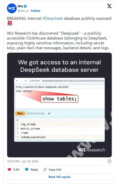 deepseek compromis de o bresa majora de securitate peste un milion de conversatii expuse online mfrh original