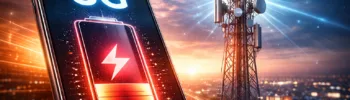 Smartphone cu baterie pe terminat și 5G