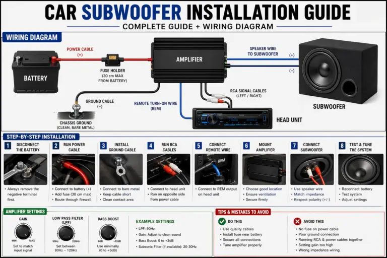 Car Subwoofer Installation Guide + Wiring Diagram