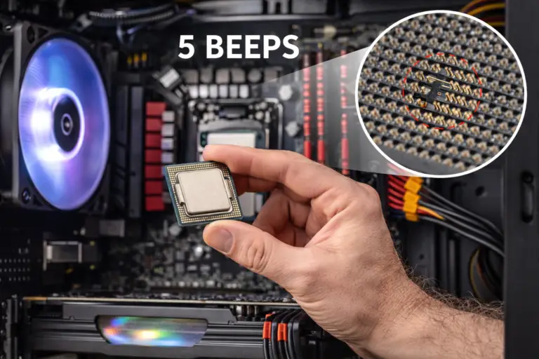 5 Beeps on PC Startup: CPU Error Fix