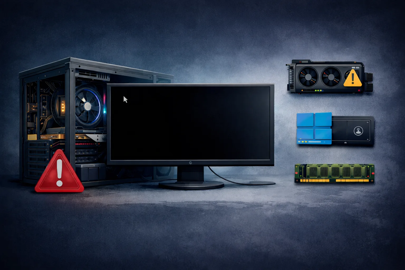 Setare de computere cu semn de avertizare