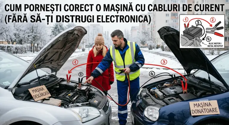 Pornire cu cabluri: greșeala care îți arde ECU